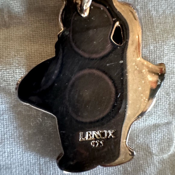 Vintage Lenox Sterling Silver 925 Winter Cheer Pendant, 24 K gold electroplate - Picture 2 of 9